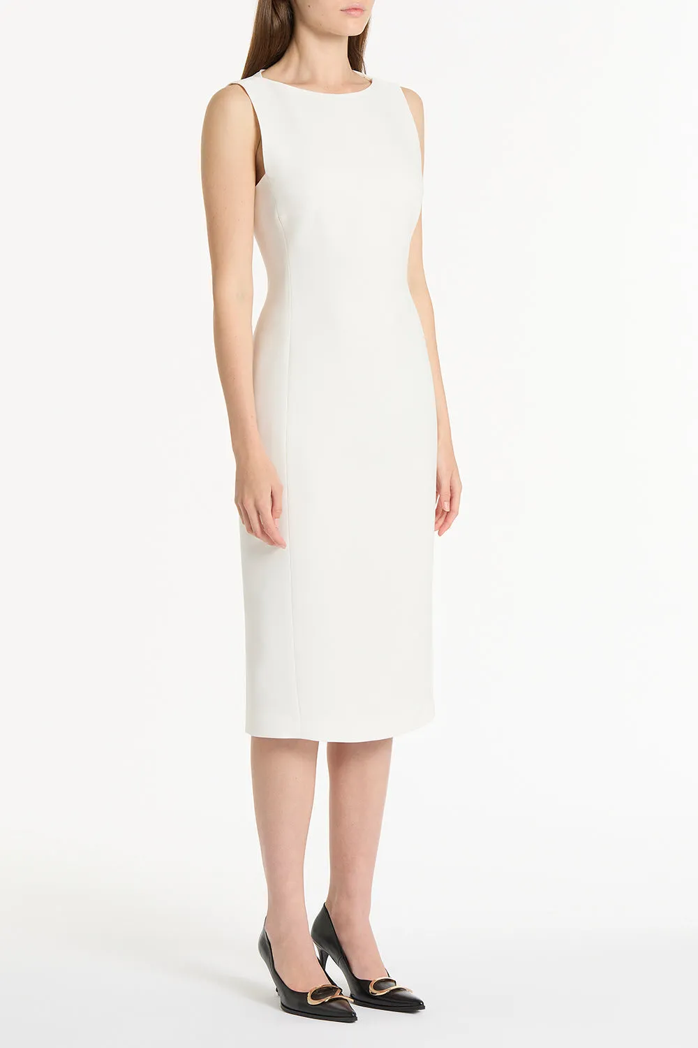 WHITE CREPE SHEATH DRESS sold by Carla Zampatti product image thumbnail 3