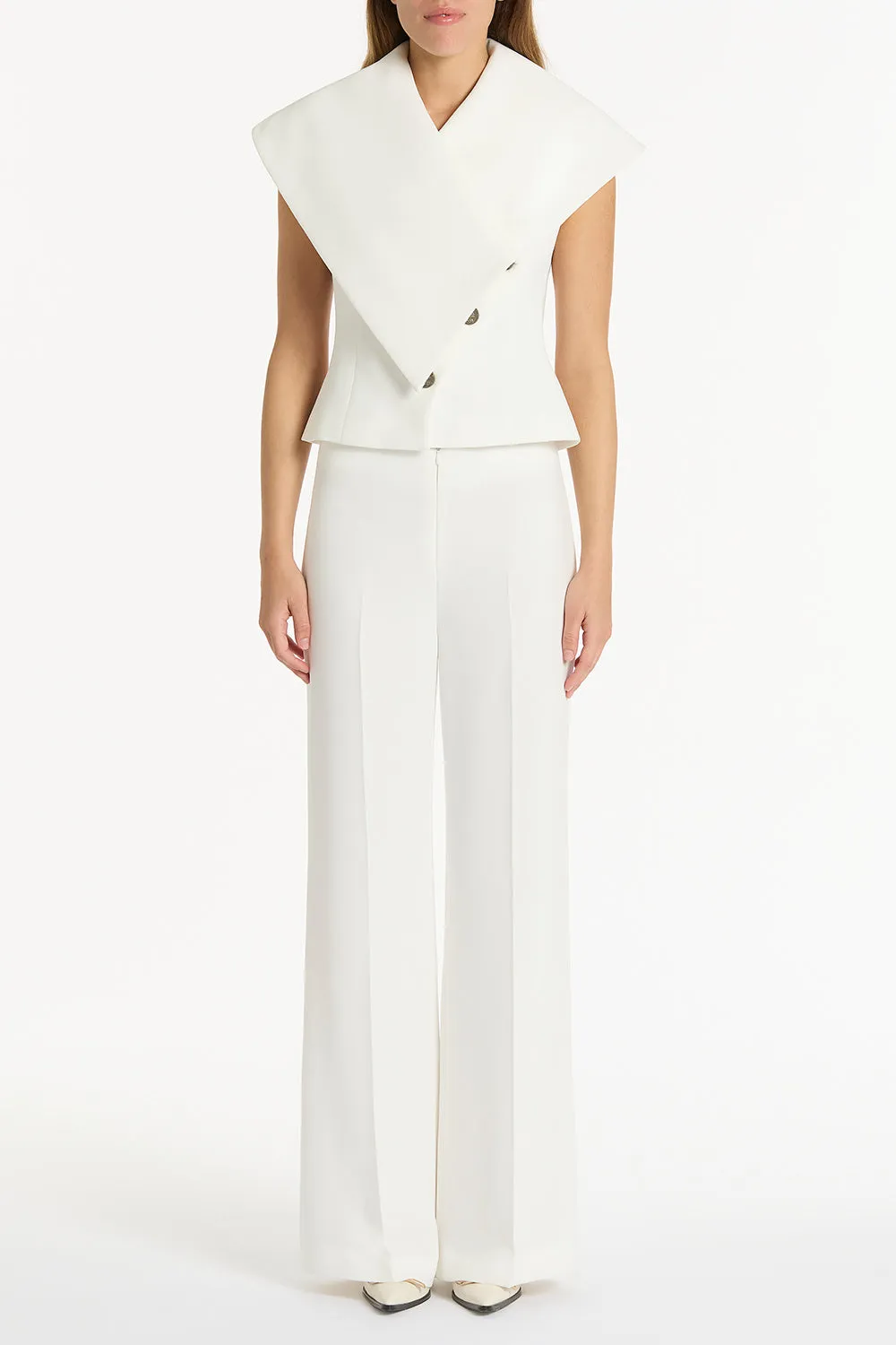 WHITE CREPE LOW WAIST PANT sold by Carla Zampatti