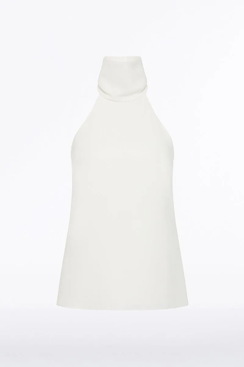 WHITE CREPE HALTER TOP sold by Carla Zampatti product image thumbnail 4