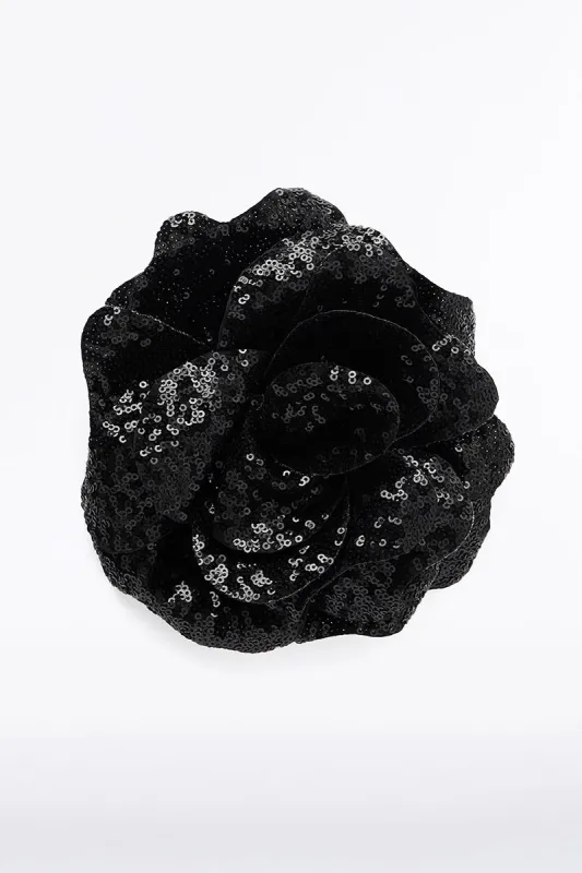 BLACK SEQUIN FIORE BROOCH sold by Carla Zampatti