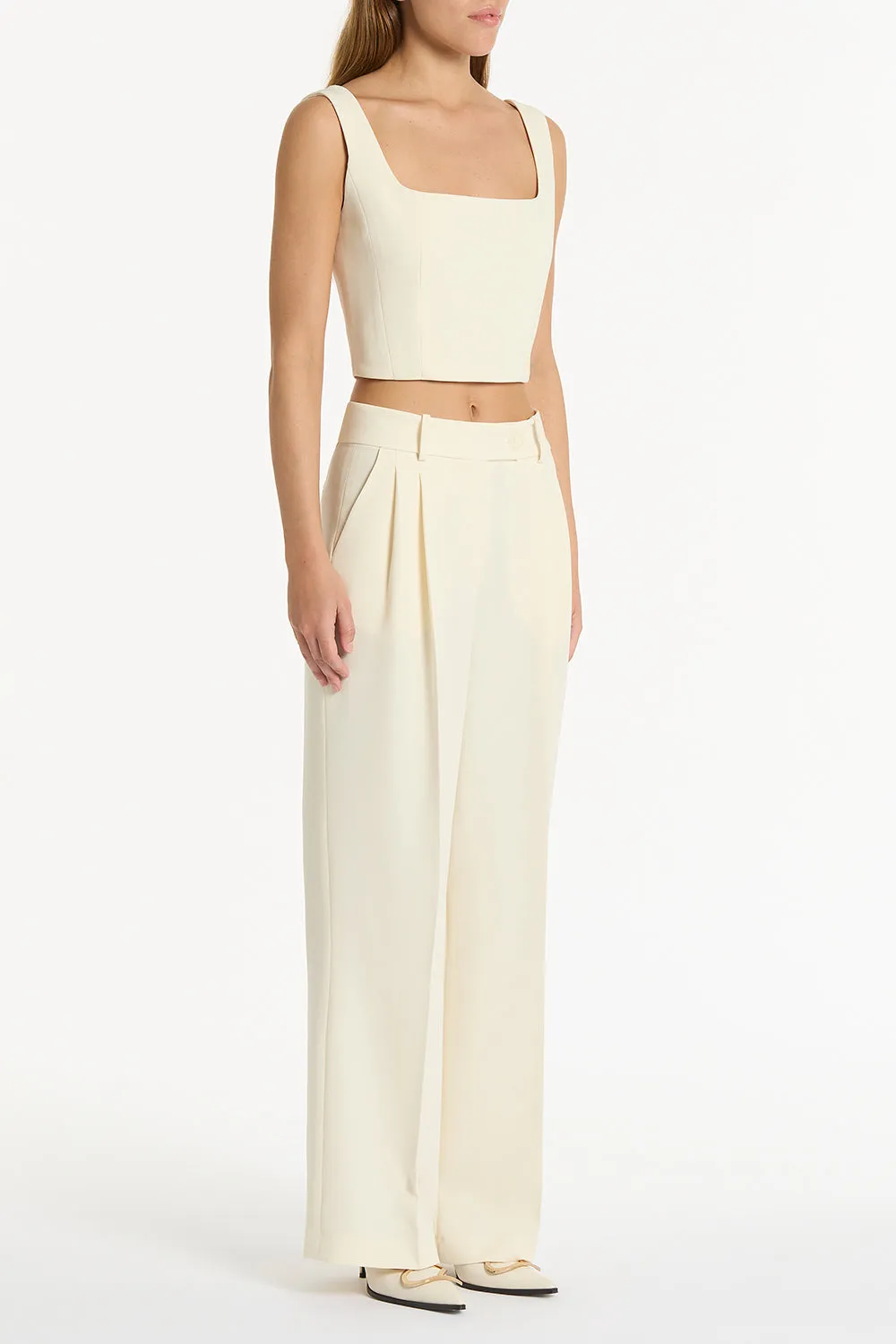 IVORY CREPE WIDE LEG PANT sold by Carla Zampatti product image thumbnail 4