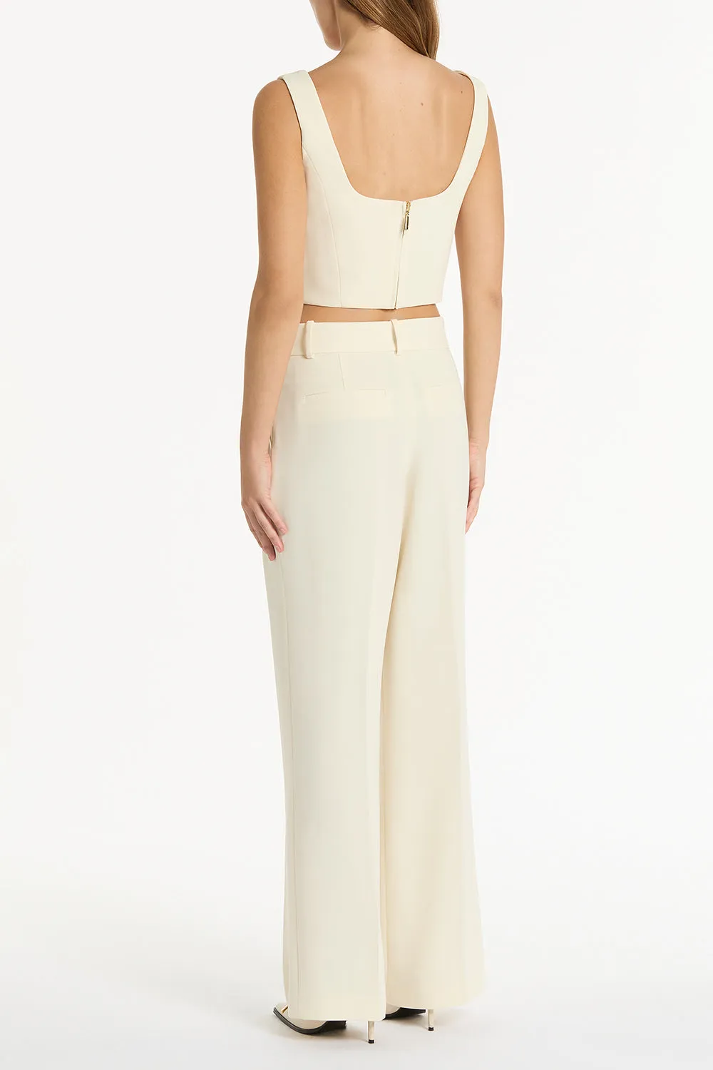 IVORY CREPE WIDE LEG PANT sold by Carla Zampatti product image thumbnail 3