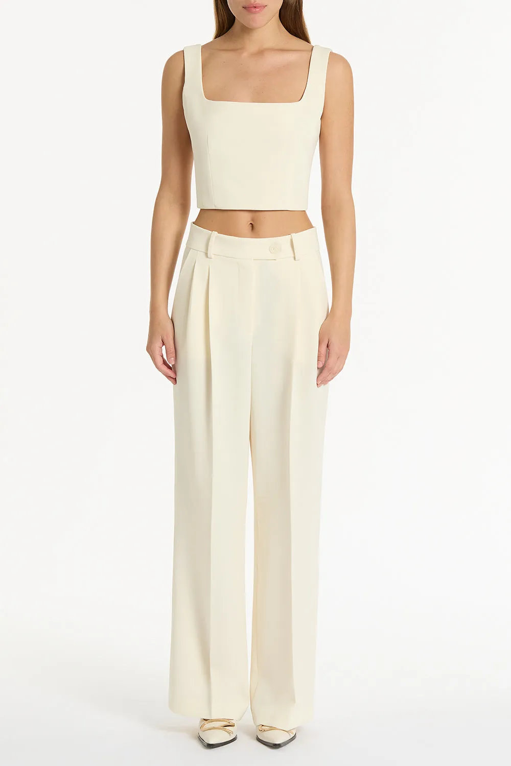 IVORY CREPE WIDE LEG PANT sold by Carla Zampatti product image thumbnail 2