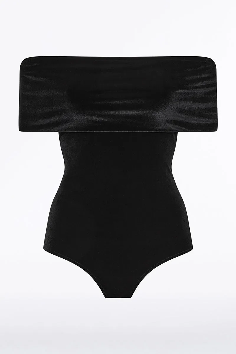 BLACK VELVET OFF SHOULDER BODYSUIT sold by Carla Zampatti product image thumbnail 4