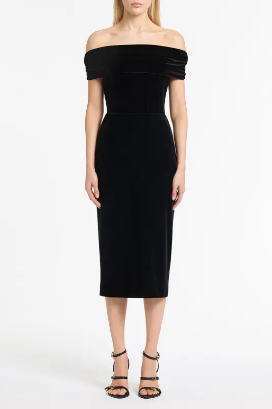 BLACK VELVET PENCIL SKIRT sold by Carla Zampatti