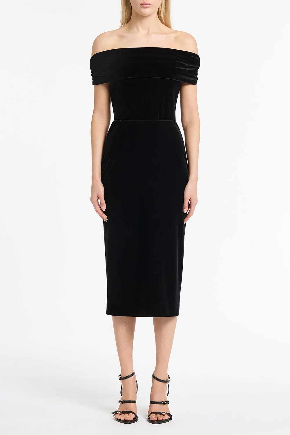 BLACK VELVET PENCIL SKIRT sold by Carla Zampatti