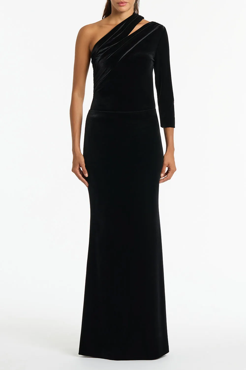 BLACK VELVET COLUMN SKIRT sold by Carla Zampatti