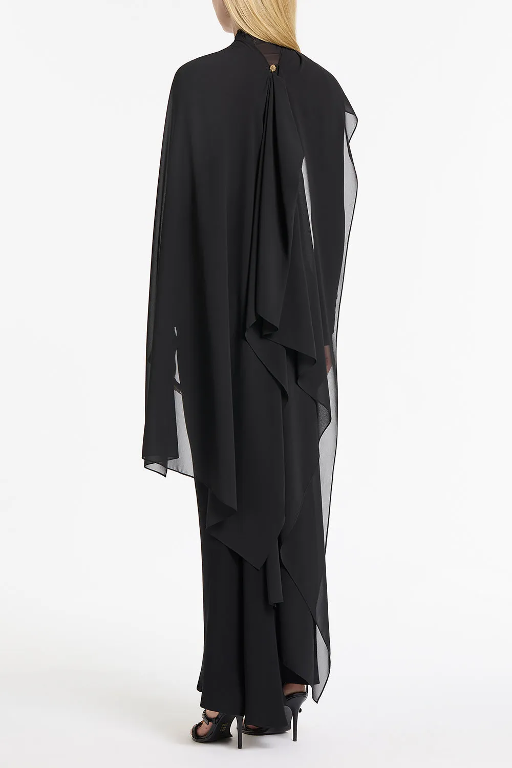 BLACK GEORGETTE CASCATA WRAP sold by Carla Zampatti product image thumbnail 2