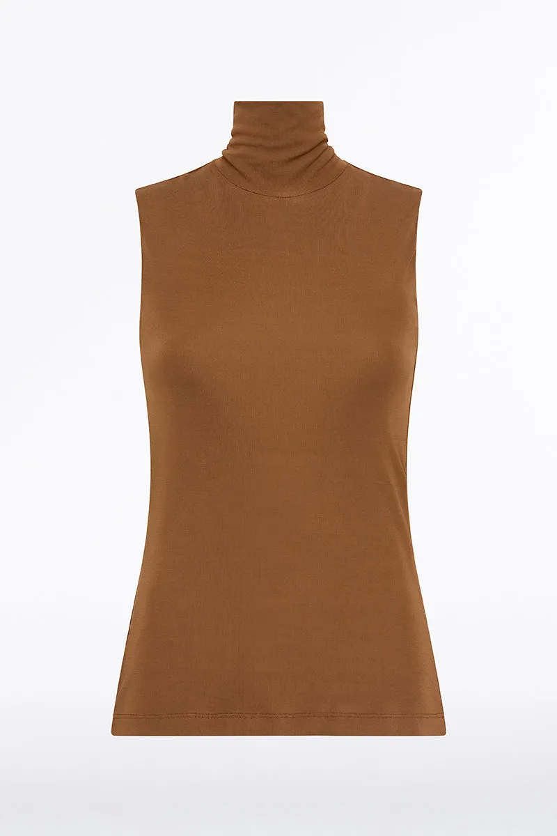 COGNAC MATTE JERSEY POLO sold by Carla Zampatti product image thumbnail 4