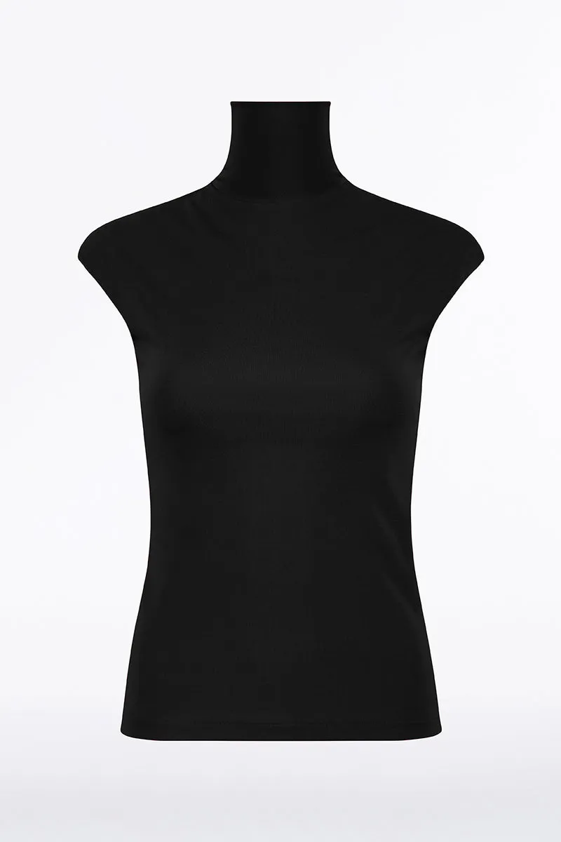 BLACK MATTE JERSEY EXTENDED POLO sold by Carla Zampatti product image thumbnail 4