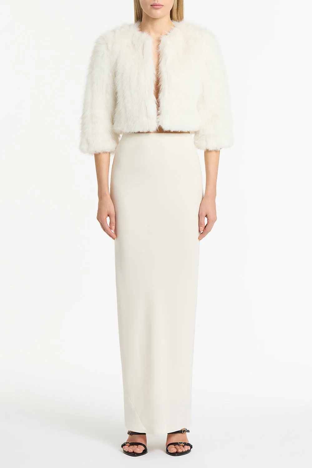 IVORY PIUMA FUR BOLERO sold by Carla Zampatti