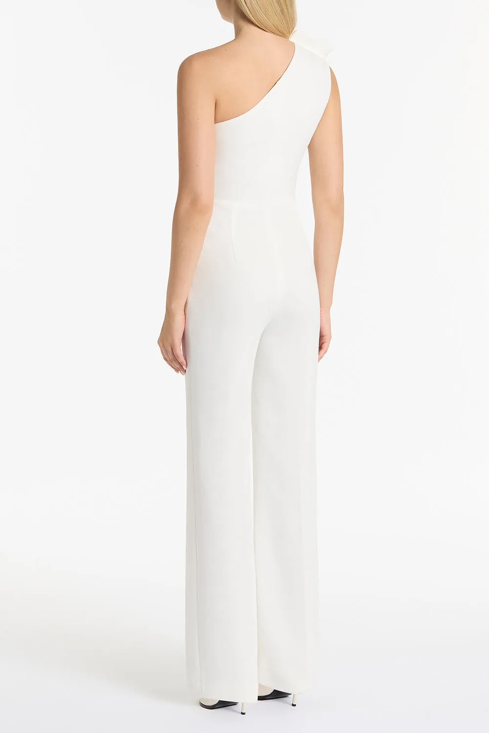 WHITE CREPE ONE SHOULDER JUMPSUIT sold by Carla Zampatti product image thumbnail 3