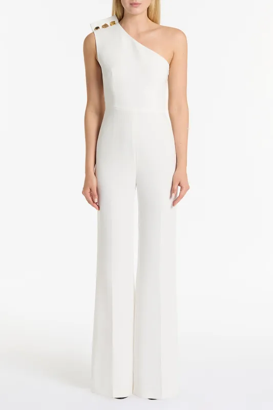 WHITE CREPE ONE SHOULDER JUMPSUIT sold by Carla Zampatti