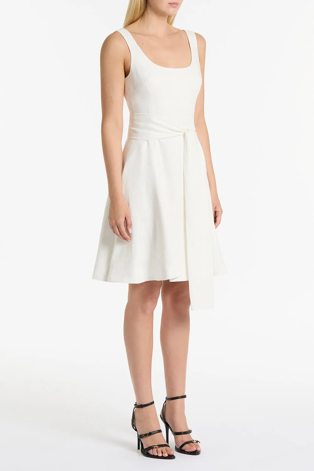 IVORY LINEN SQUARE NECK MIDI DRESS sold by Carla Zampatti product image thumbnail 2