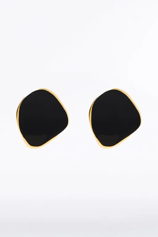 BLACK ENAMEL SPOT EARRINGS sold by Carla Zampatti