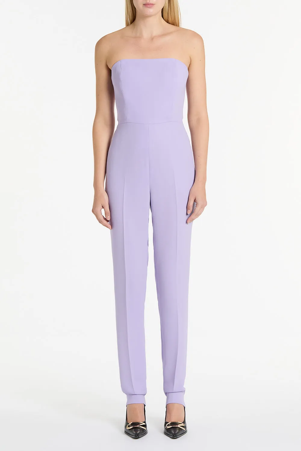LILAC CREPE STRAPLESS JUMPSUIT sold by Carla Zampatti