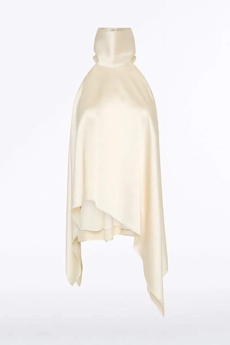 IVORY SATIN DRAPED HALTER TOP sold by Carla Zampatti product image thumbnail 5