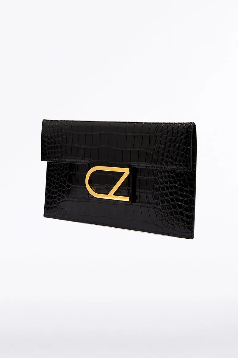 BLACK CZ LETTERA ENVELOPE CLUTCH sold by Carla Zampatti product image thumbnail 2
