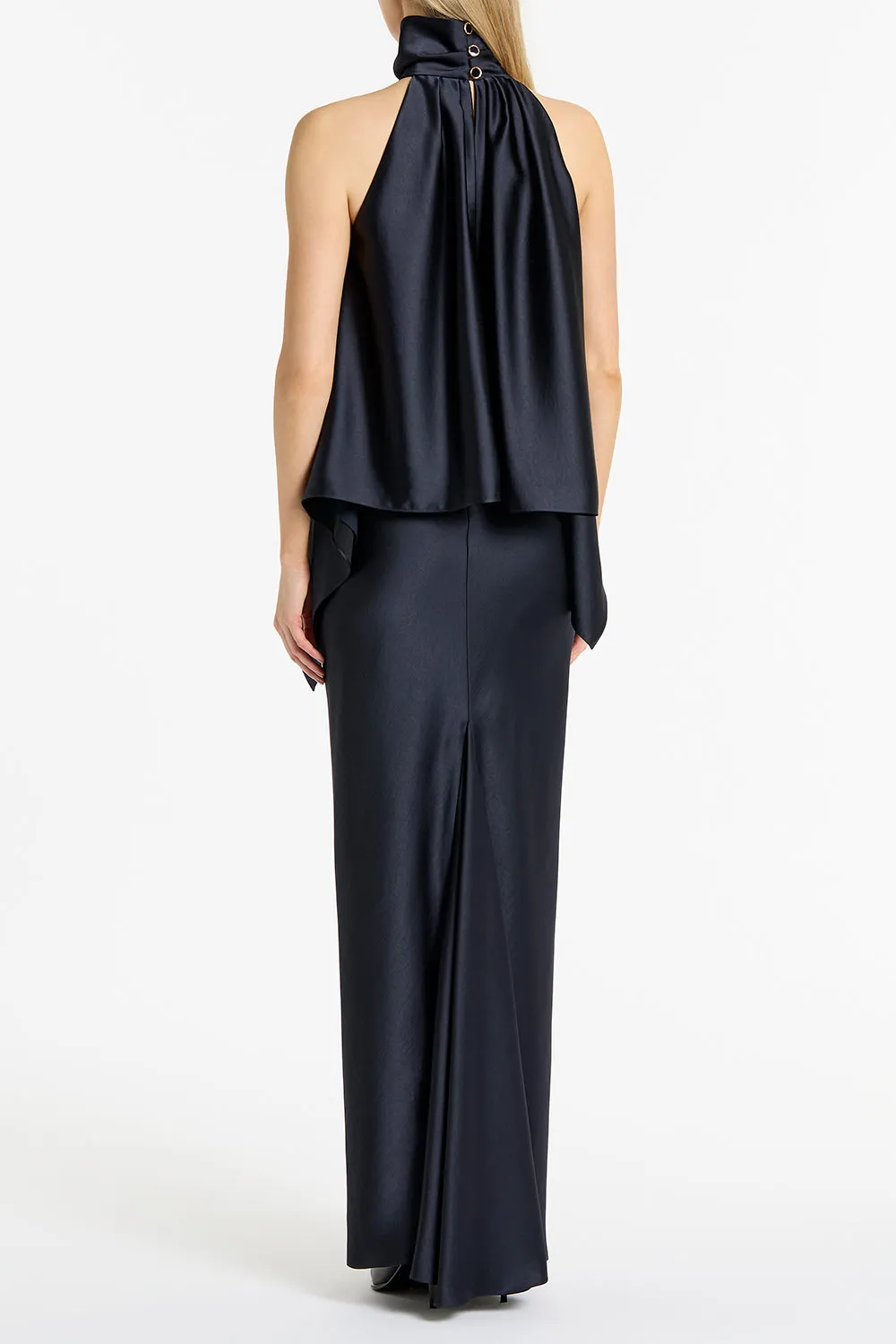 INK SATIN DRAPED HALTER TOP sold by Carla Zampatti product image thumbnail 3