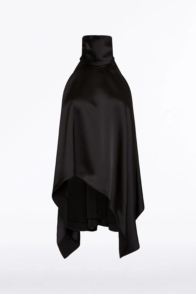 BLACK SATIN DRAPED ALTURA HALTER TOP sold by Carla Zampatti product image thumbnail 4