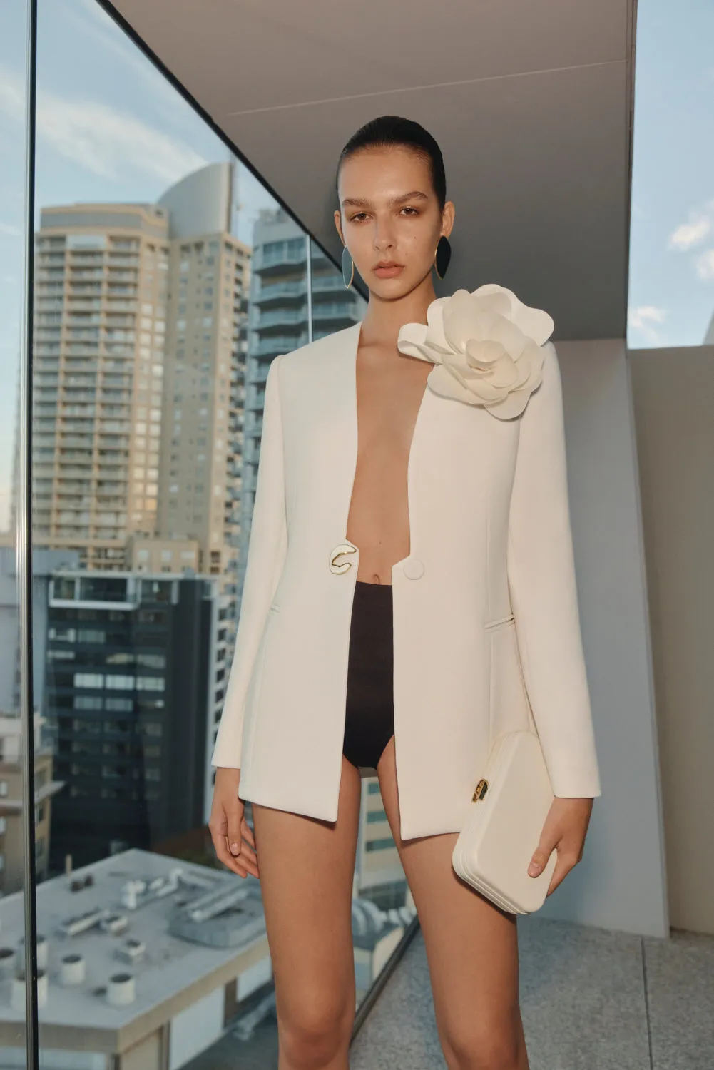 IVORY CREPE C BLAZER sold by Carla Zampatti product image thumbnail 4