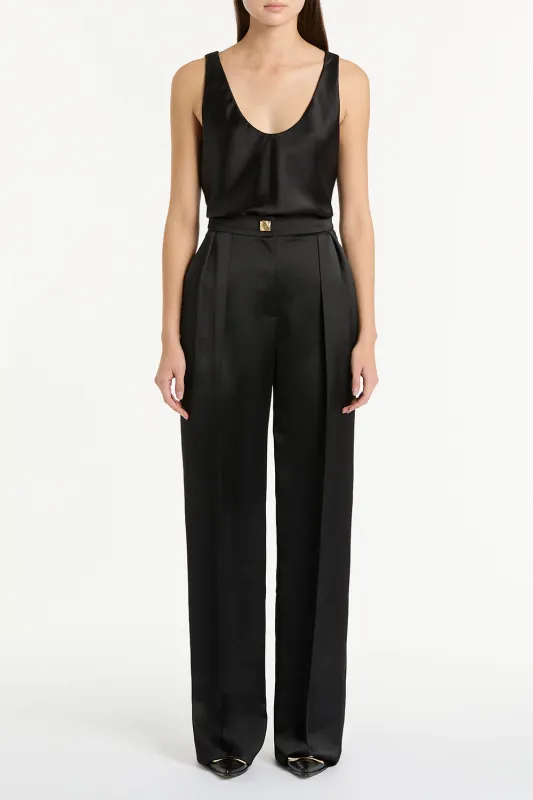 BLACK SATIN SCOOP CAMI made by Carla Zampatti