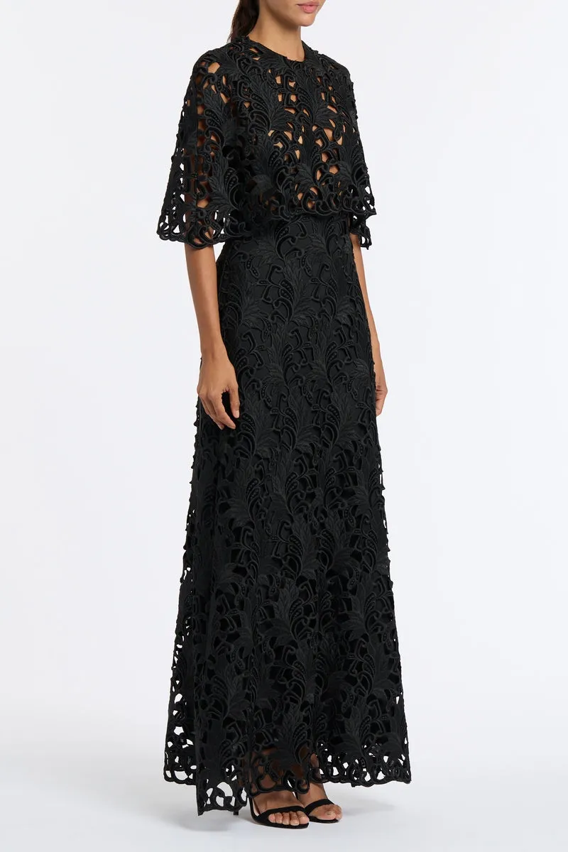 BLACK EMBROIDERED VELVET GOWN sold by Carla Zampatti product image thumbnail 2