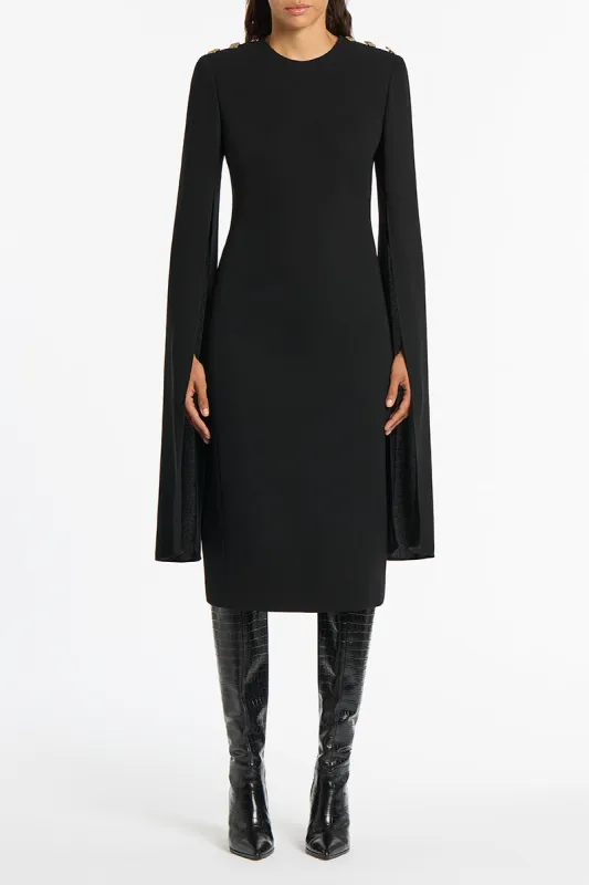 BLACK CREPE LOVERO MIDI DRESS sold by Carla Zampatti