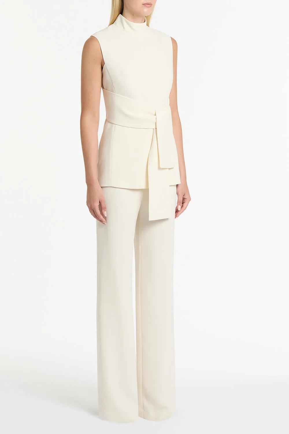 IVORY CREPE WIDE WAISTED PANT sold by Carla Zampatti product image thumbnail 3
