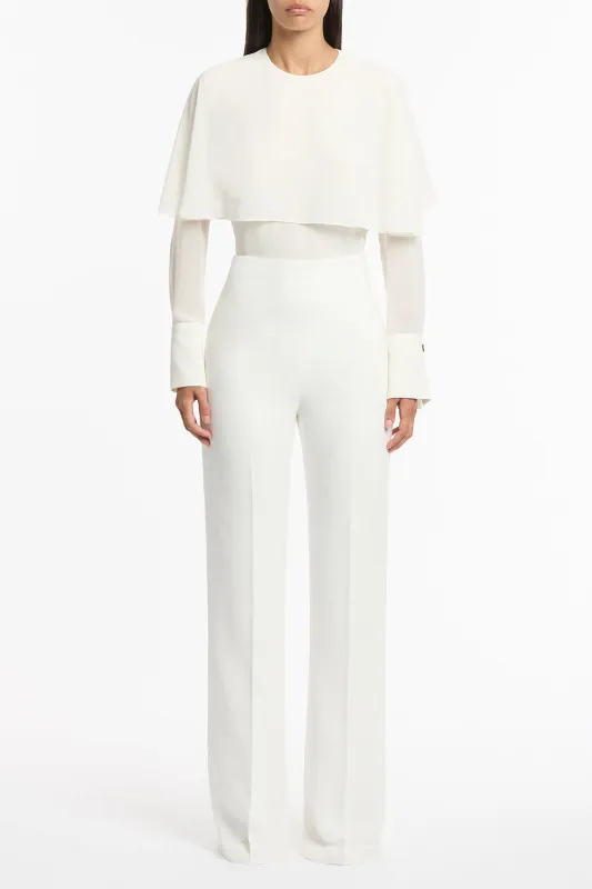 WHITE CREPE WIDE CLASSIC PANT sold by Carla Zampatti