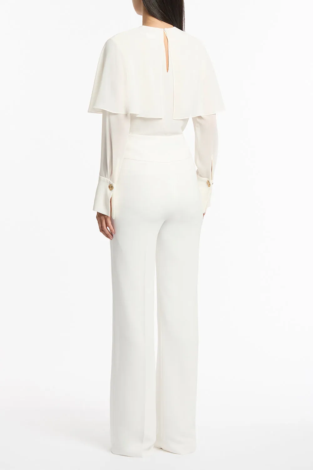 WHITE CREPE WIDE CLASSIC PANT sold by Carla Zampatti product image thumbnail 3