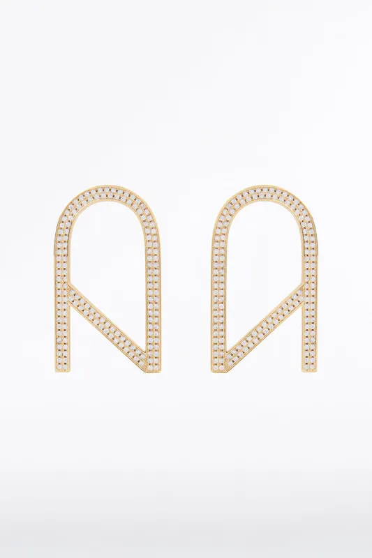 CZ LOGO PAVE EARRINGS LARGE sold by Carla Zampatti