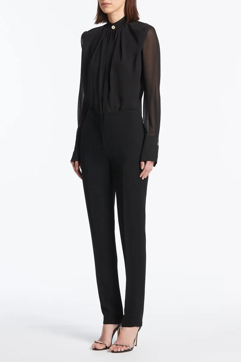 BLACK CREPE SLIM FLY-FRONT PANT sold by Carla Zampatti product image thumbnail 2