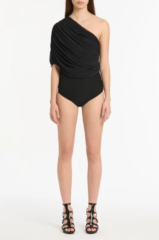 BLACK MESH ONE SHOULDER BODYSUIT sold by Carla Zampatti