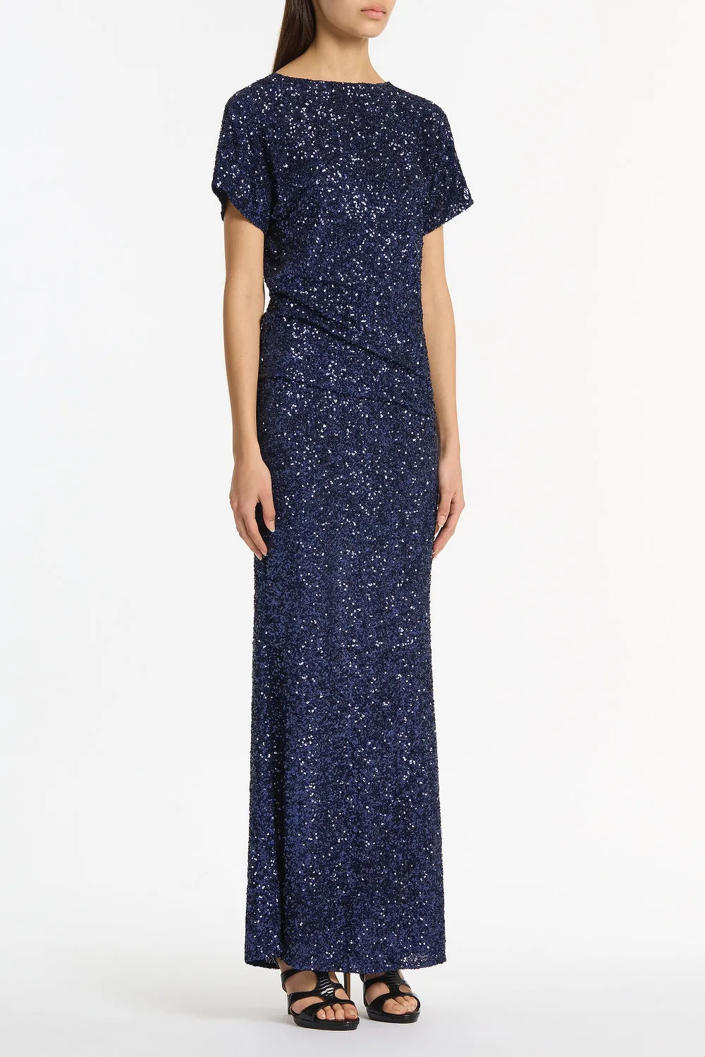 MIDNIGHT CRUSHED SEQUIN DRAPE TOP sold by Carla Zampatti product image thumbnail 2