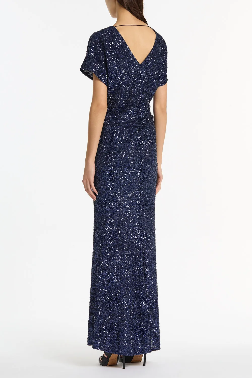 MIDNIGHT CRUSHED SEQUIN DRAPE TOP sold by Carla Zampatti product image thumbnail 3