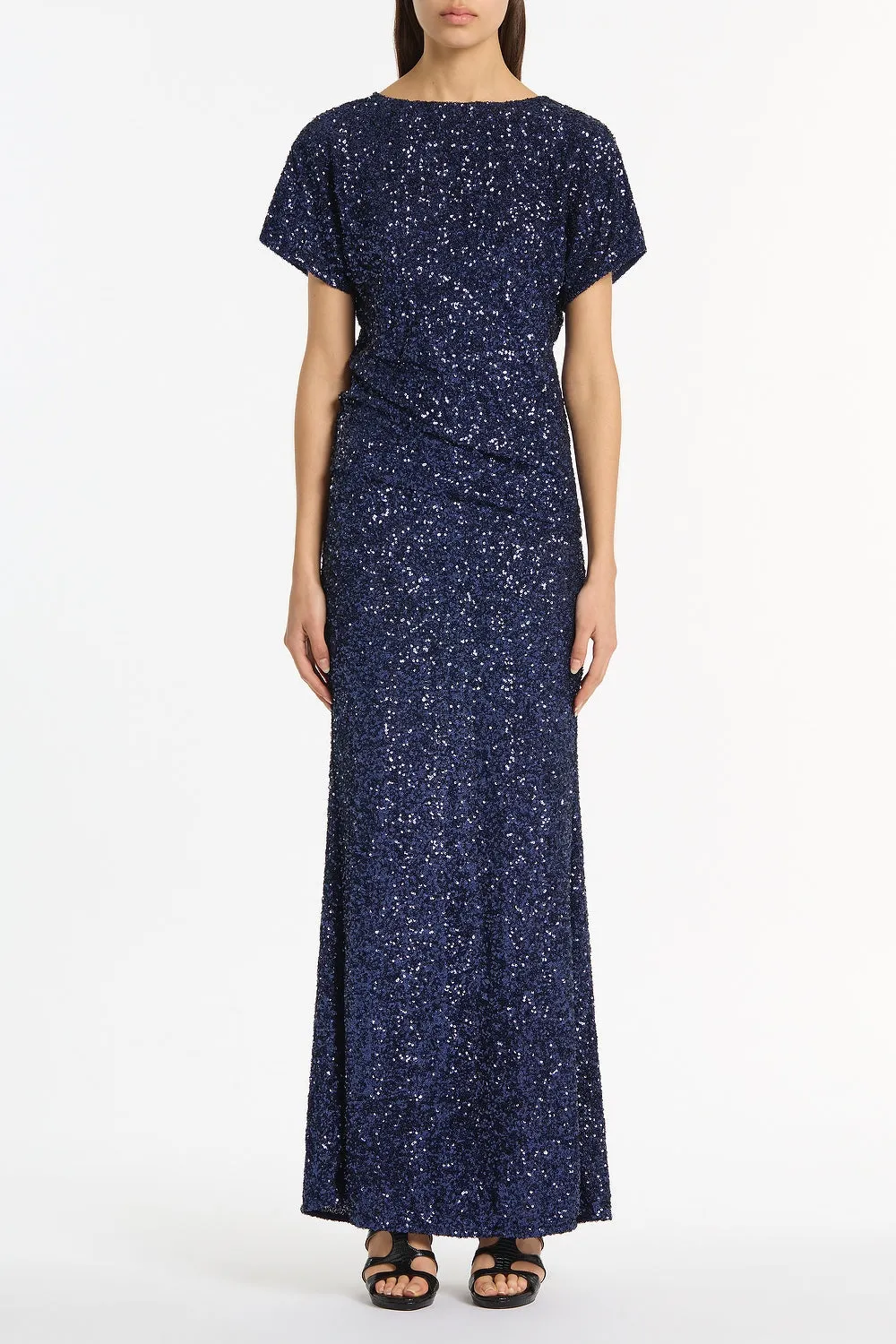 MIDNIGHT CRUSHED SEQUIN DRAPE TOP sold by Carla Zampatti