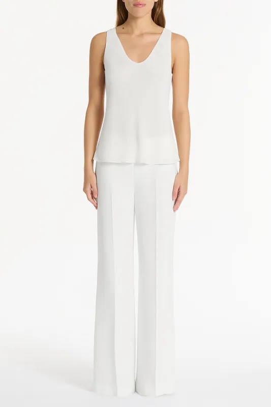 WHITE GEORGETTE SCOOP NECK CAMI sold by Carla Zampatti