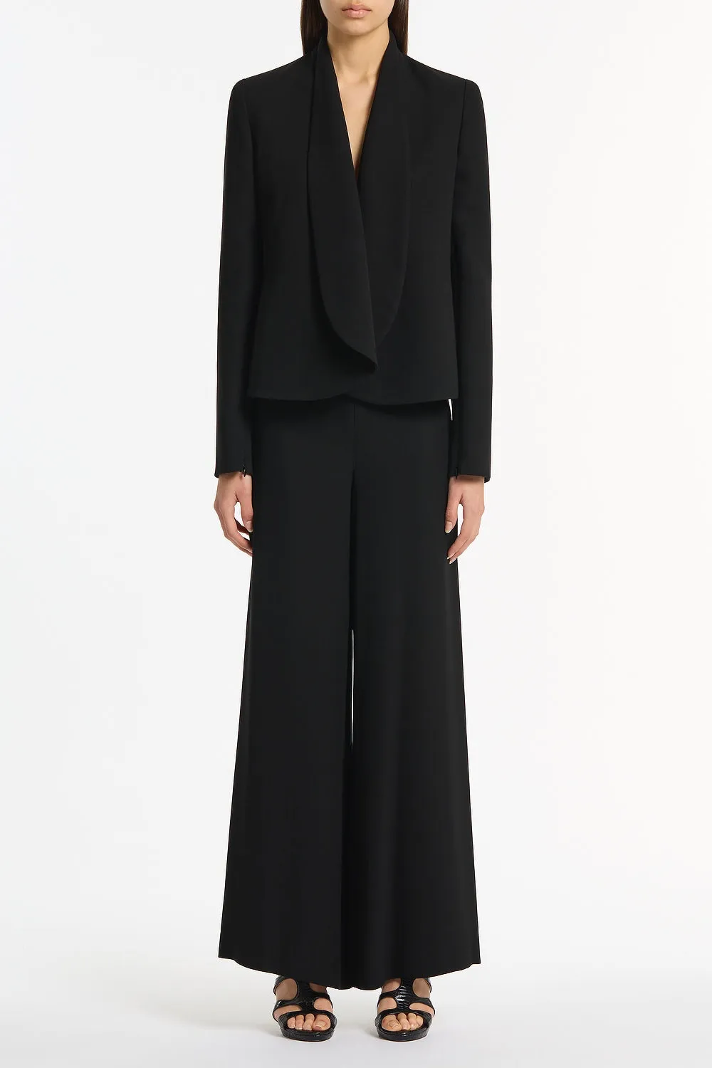 BLACK CREPE SHAWL COLLAR JACKET sold by Carla Zampatti