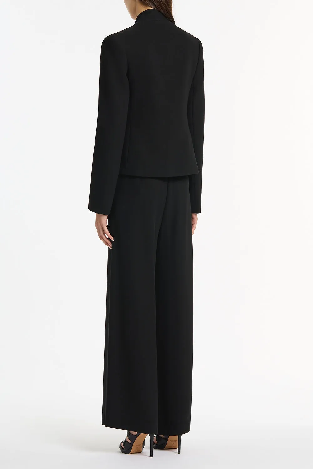 BLACK CREPE SHAWL COLLAR JACKET sold by Carla Zampatti product image thumbnail 3