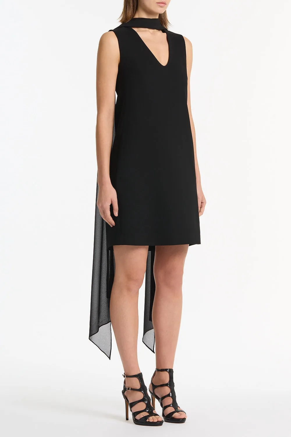 BLACK CREPE SCOOP NECK SHIFT DRESS sold by Carla Zampatti product image thumbnail 4
