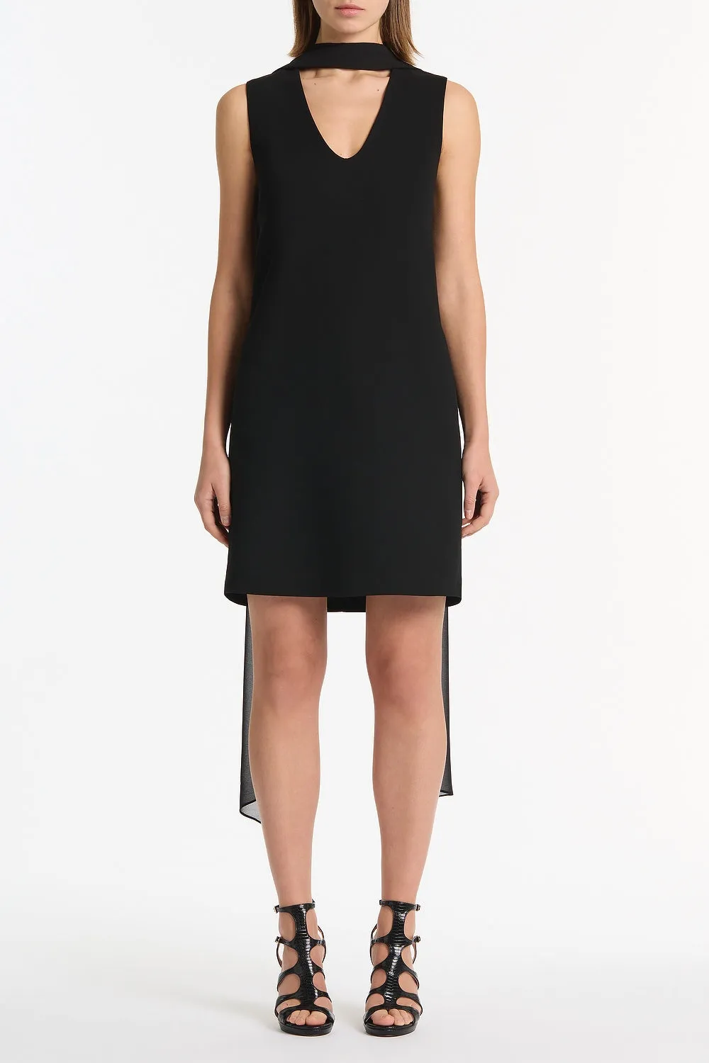 BLACK CREPE SCOOP NECK SHIFT DRESS sold by Carla Zampatti product image thumbnail 3