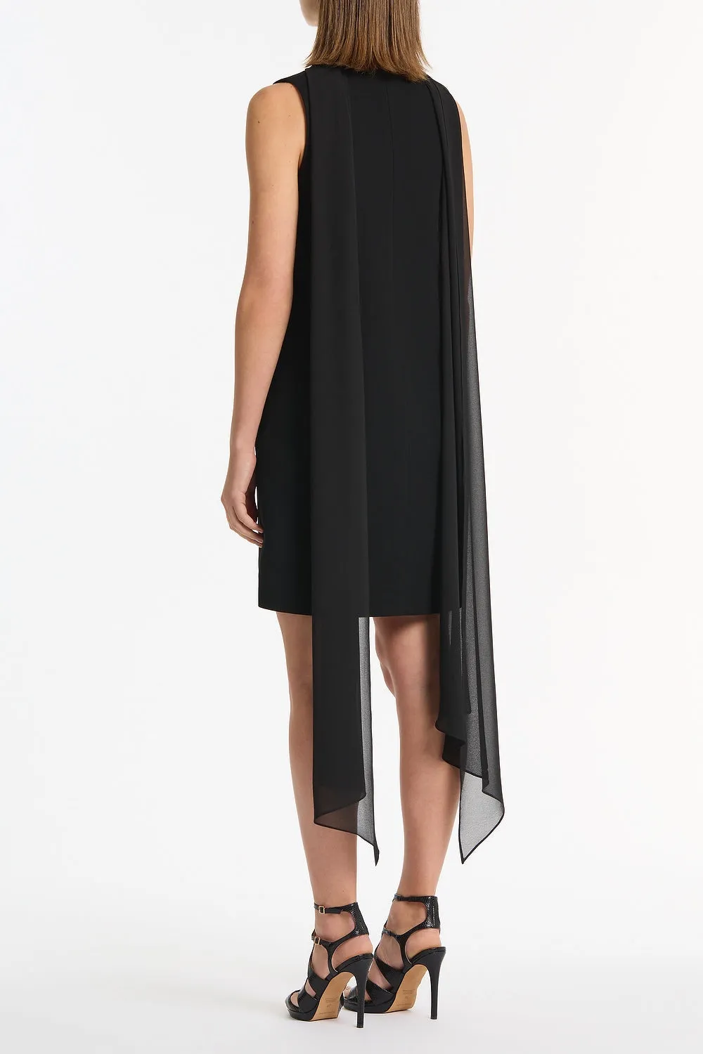 BLACK CREPE SCOOP NECK SHIFT DRESS sold by Carla Zampatti product image thumbnail 5