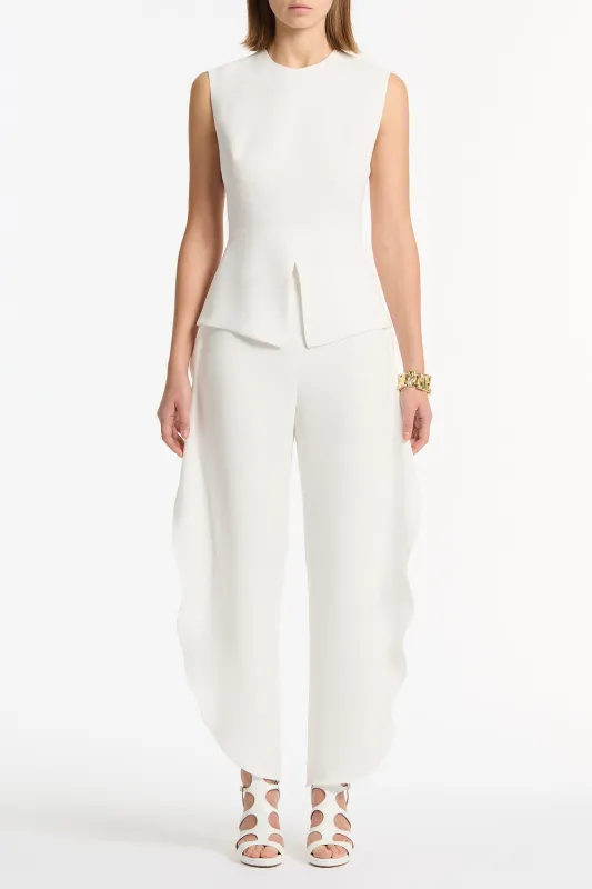 WHITE CREPE PETAL PANT sold by Carla Zampatti