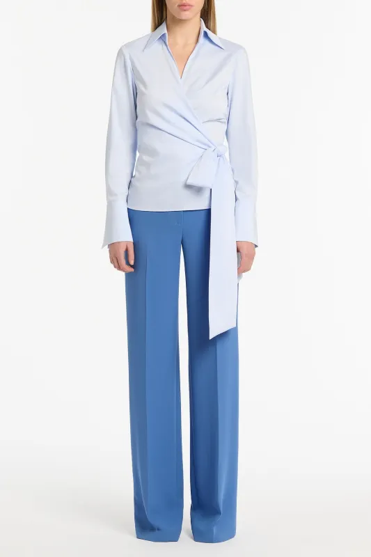 CHAMBRAY WRAP TOP sold by Carla Zampatti