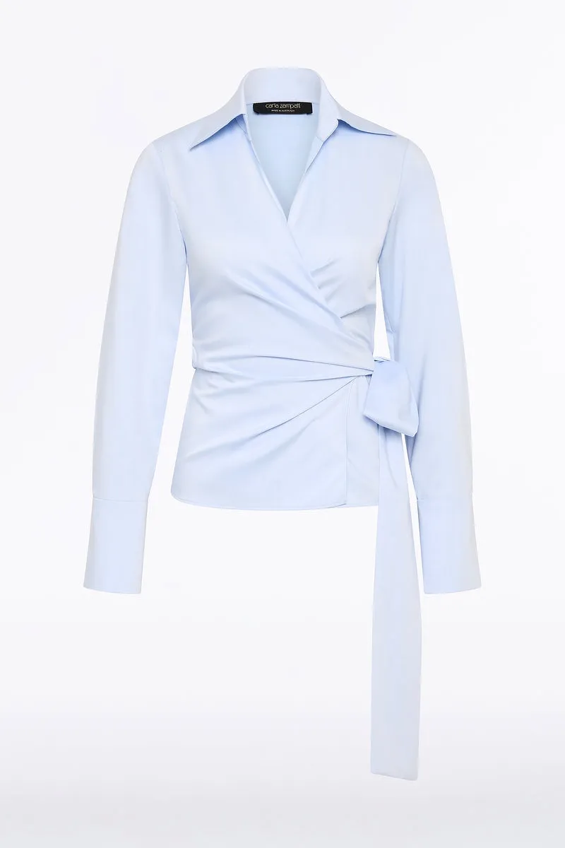 CHAMBRAY WRAP TOP sold by Carla Zampatti product image thumbnail 5