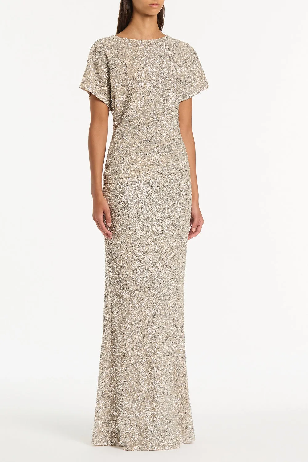 IVORY CRUSHED SEQUIN DRAPE TOP sold by Carla Zampatti product image thumbnail 3