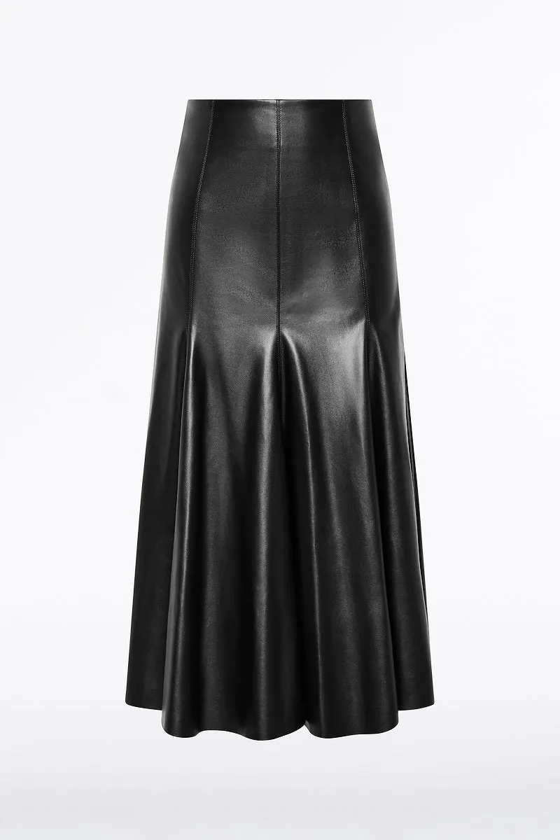 BLACK FAUX LEATHER FLOUNCE SKIRT sold by Carla Zampatti product image thumbnail 4