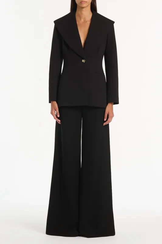 BLACK PONTE WIDE SHAWL COLLAR JACKET sold by Carla Zampatti