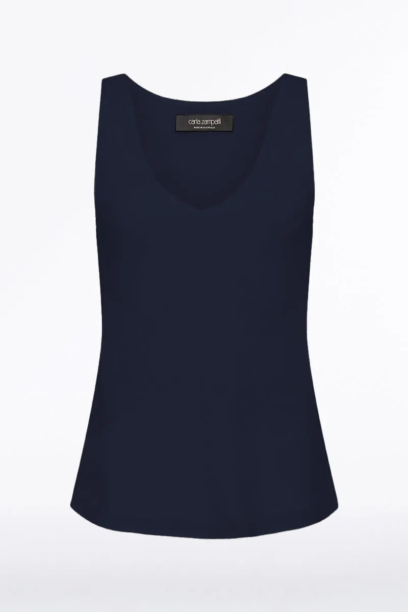 NAVY GEORGETTE SCOOP CAMI sold by Carla Zampatti product image thumbnail 4